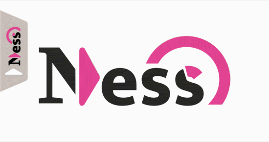 Image animée du logo Ness avec un casque qui se branche dessus